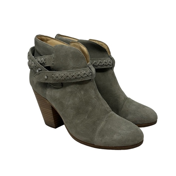 rag & bone Shoes - Rag & Bone 39 Suede Harrow Boot Strappy Braided Ankle Bootie Cimento Gray $498